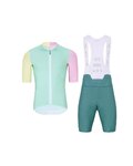 HOLOKOLO Cycling short sleeve jersey and shorts - PERFORMANCE - pink/green