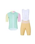 HOLOKOLO Cycling short sleeve jersey and shorts - PERFORMANCE - beige/pink/light green