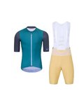 HOLOKOLO Cycling short sleeve jersey and shorts - PERFORMANCE - beige/purple/green