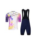 HOLOKOLO Cycling short sleeve jersey and shorts - SPLASH - purple/blue/grey