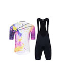 HOLOKOLO Cycling short sleeve jersey and shorts - SPLASH - grey/purple