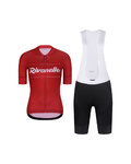RIVANELLE Cycling short sleeve jersey and shorts - GEAR UP - black/white