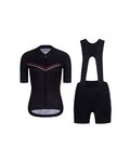 RIVANELLE Cycling short sleeve jersey and shorts - LEVEL UP  - black/white