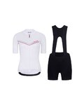 RIVANELLE Cycling short sleeve jersey and shorts - LEVEL UP  - white/black