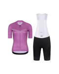 RIVANELLE Cycling short sleeve jersey and shorts - LEVEL UP - black/purple