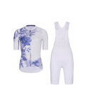 RIVANELLE Cycling short sleeve jersey and shorts - FLOWERY - white/blue
