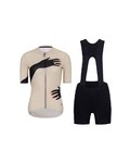 RIVANELLE Cycling short sleeve jersey and shorts - HANDS LADY  - black/beige
