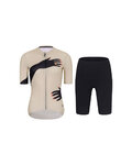 RIVANELLE Cycling short sleeve jersey and shorts - HANDS LADY - black/beige