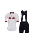 RIVANELLE Cycling short sleeve jersey and shorts - FRUIT LADY  - white/black/red