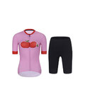 RIVANELLE Cycling short sleeve jersey and shorts - FRUIT LADY - red/black/pink