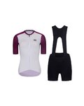 RIVANELLE Cycling short sleeve jersey and shorts - TECHNICAL  - white/black/bordeaux