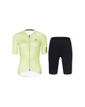 RIVANELLE Cycling short sleeve jersey and shorts - VICTORIOUS ELITE - light green/black