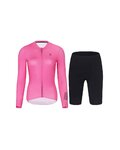 HOLOKOLO Cycling long sleeve jersey and bibtights - VICTORIOUS ELITE - pink/black