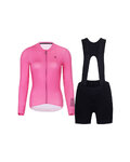 RIVANELLE Cycling long sleeve jersey and bibtights - VICTORIOUS ELITE - black/pink