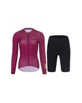 HOLOKOLO Cycling long sleeve jersey and bibtights - VICTORIOUS ELITE - black/bordeaux