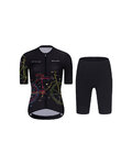 RIVANELLE Cycling short sleeve jersey and shorts - MAAPPI DARK - pink/black