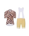 RIVANELLE Cycling short sleeve jersey and shorts - WILDCAT II - beige/black