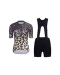 RIVANELLE Cycling short sleeve jersey and shorts - WILDCAT  - brown/black