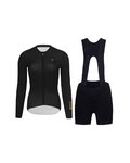 HOLOKOLO Cycling long sleeve jersey and bibtights - VICTORIOUS ELITE - black/white