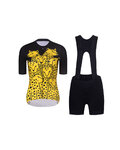 RIVANELLE Cycling short sleeve jersey and shorts - CHEETAH II - yellow/black
