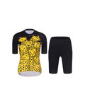 RIVANELLE Cycling short sleeve jersey and shorts - CHEETAH II - black/yellow
