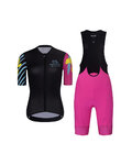 RIVANELLE Cycling short sleeve jersey and shorts - MEDITATION  - pink/black