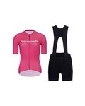 RIVANELLE Cycling short sleeve jersey and shorts - DRAW UP  - black/pink