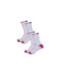 RIVANELLE Cyclingclassic socks - COMPETE 2PAK - white/pink