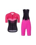 RIVANELLE Cycling short sleeve jersey and shorts - ARROW II - pink/black