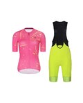 RIVANELLE Cycling short sleeve jersey and shorts - PASSION - yellow/pink