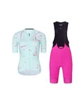 RIVANELLE Cycling short sleeve jersey and shorts - PASSION - blue/pink