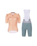 RIVANELLE Cycling short sleeve jersey and shorts - ROMANCE - orange/pink/green