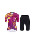 RIVANELLE Cycling short sleeve jersey and shorts - BAROC - yellow/purple