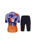 RIVANELLE Cycling short sleeve jersey and shorts - STALLION - orange/purple