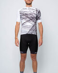 HOLOKOLO Cycling short sleeve jersey and shorts - CLASH - white/black
