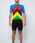 HOLOKOLO Cycling short sleeve jersey and shorts - ULTRA - blue/rainbow/black
