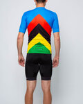 HOLOKOLO Cycling short sleeve jersey and shorts - ULTRA - blue/rainbow/black