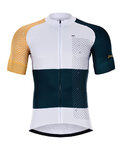 HOLOKOLO Cycling short sleeve jersey - ENGRAVE - white/yellow/blue