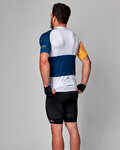 HOLOKOLO Cycling short sleeve jersey and shorts - ENGRAVE - white/black/blue