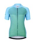 HOLOKOLO Cycling short sleeve jersey and shorts - DAYBREAK LADY - black/light blue/green