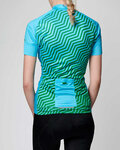 HOLOKOLO Cycling short sleeve jersey and shorts - DAYBREAK LADY - black/light blue/green