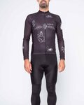 HOLOKOLO Cycling long sleeve jersey and bibtights - BLACK OUT SUMMER - white/black