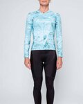 HOLOKOLO Cycling long sleeve jersey and bibtights - BLOSSOM LADY SMR - light green/black