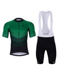HOLOKOLO Cycling short sleeve jersey and shorts - NEW NEUTRAL - black/green