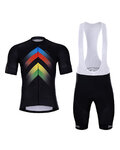 HOLOKOLO Cycling short sleeve jersey and shorts - HYPER - black/rainbow