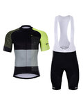 HOLOKOLO Cycling short sleeve jersey and shorts - ENGRAVE - grey/green/black