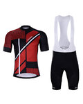 HOLOKOLO Cycling short sleeve jersey and shorts - TRACE - black/red