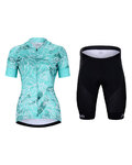 HOLOKOLO Cycling short sleeve jersey and shorts - BLOSSOM LADY - light green/multicolour