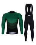HOLOKOLO Cycling long sleeve jersey and bibtights - NEW NEUTRAL SUMMER - green/black