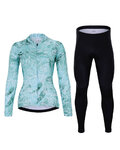 HOLOKOLO Cycling long sleeve jersey and bibtights - BLOSSOM LADY SMR - light green/black